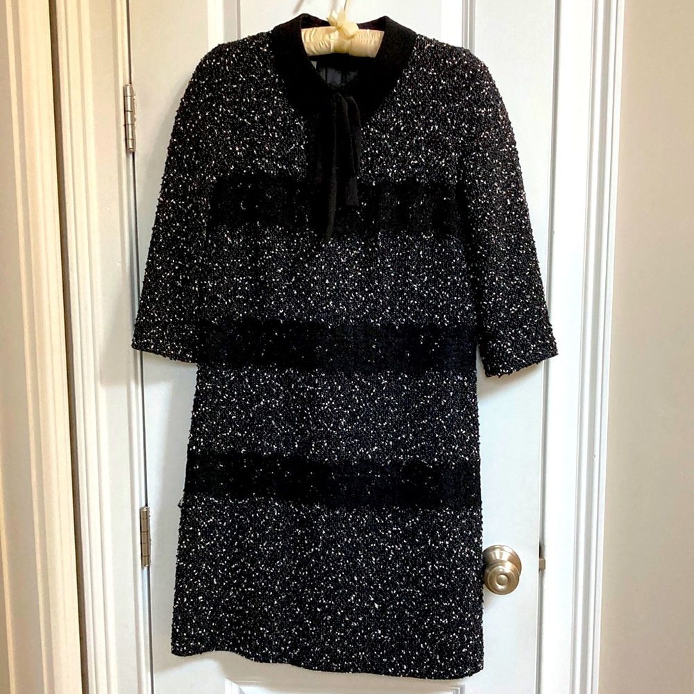 Weill black with white bow neck dress
